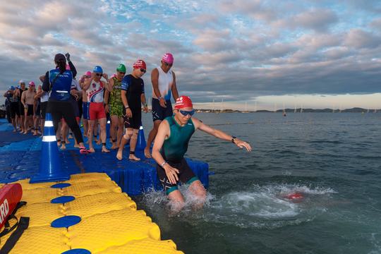 The swim start at a national triathlon